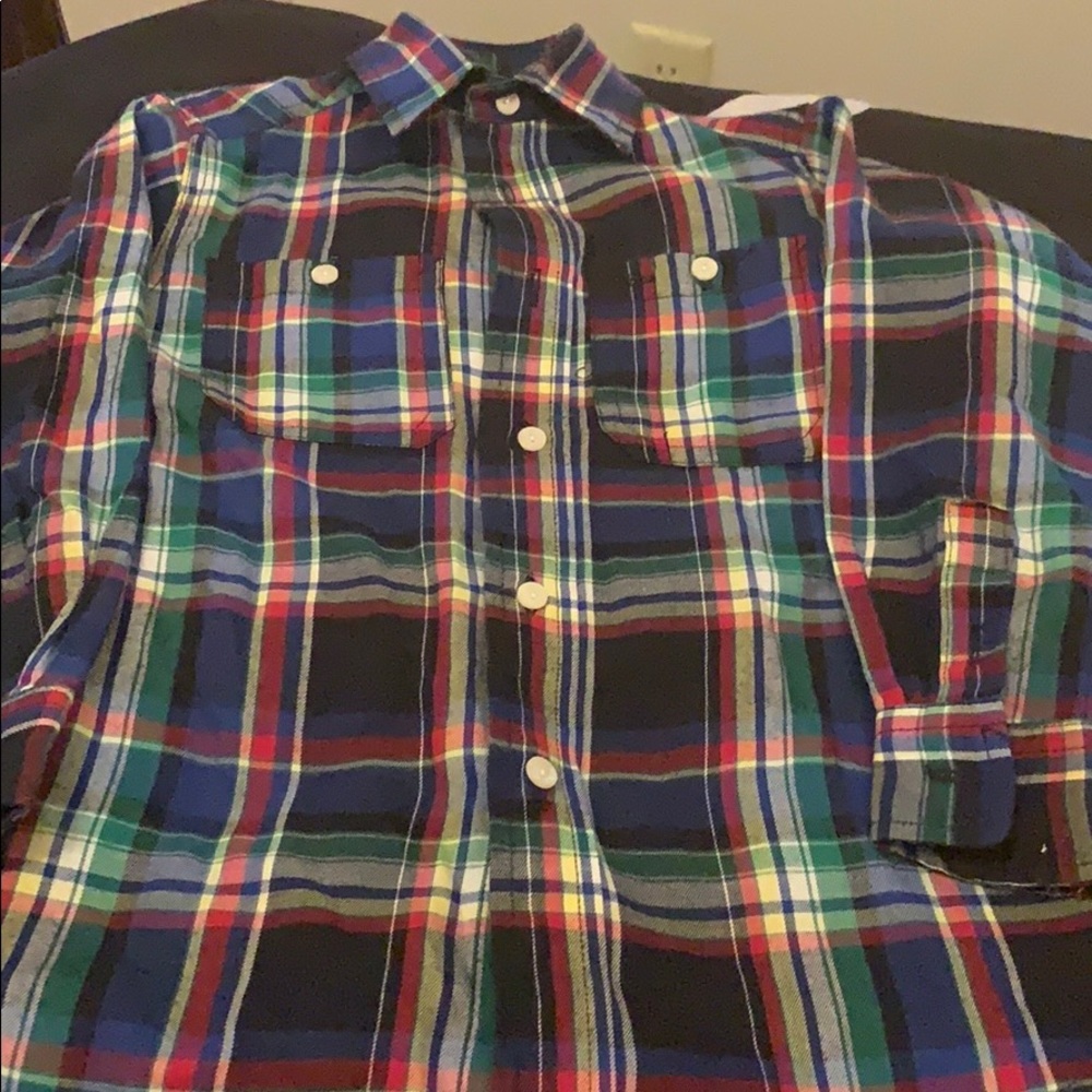 Boys Chaps button down casual long sleeve shirt.